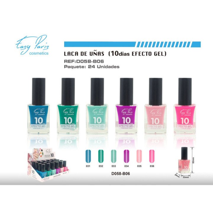 D058-B06 : LACA DE UÑAS ALTO BRILLO 10D 24/U 288/C