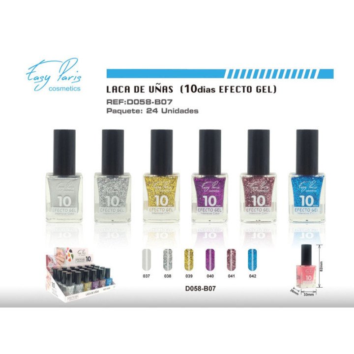 D058-B07 : LACA DE UÑAS ALTO BRILLO 10D 24/U 288/C