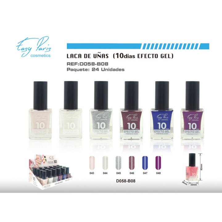 D058-B08 : LACA DE UÑAS ALTO BRILLO 10D 24/U 288/C