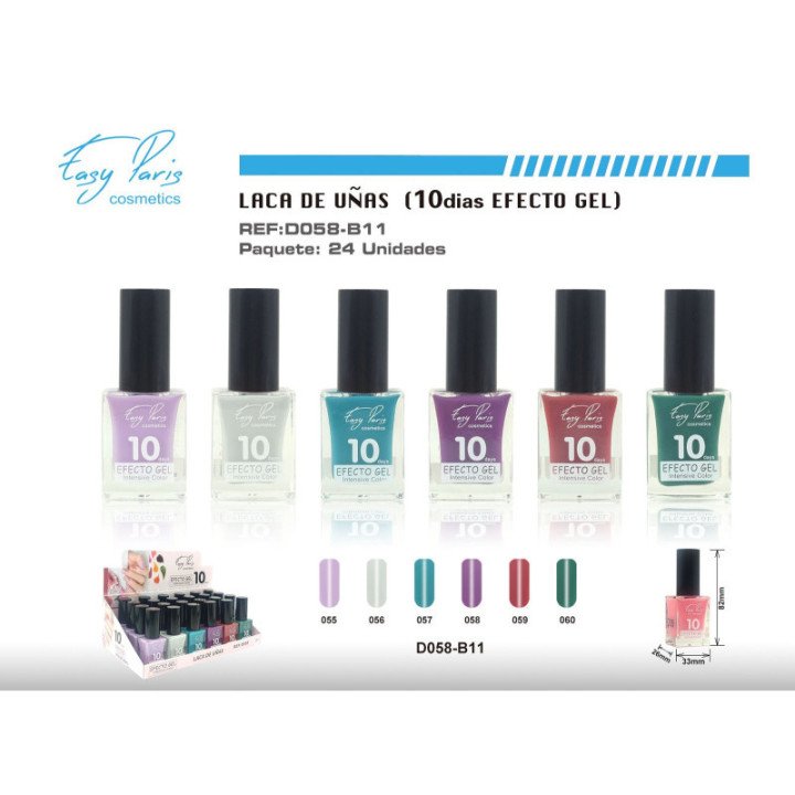 D058-B11 : LACA DE UÑAS ALTO BRILLO 10D 24/U 288/C