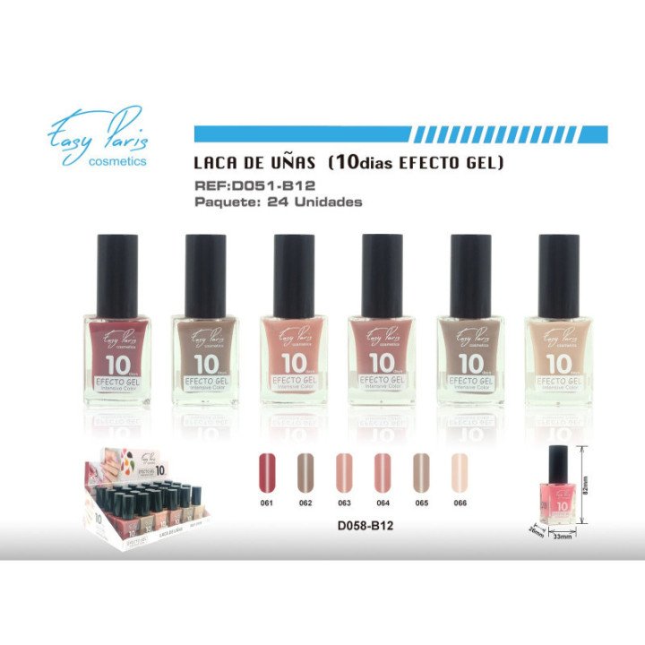 D058-B12 : LACA DE UÑAS ALTO BRILLO 10D 24/U 288/C