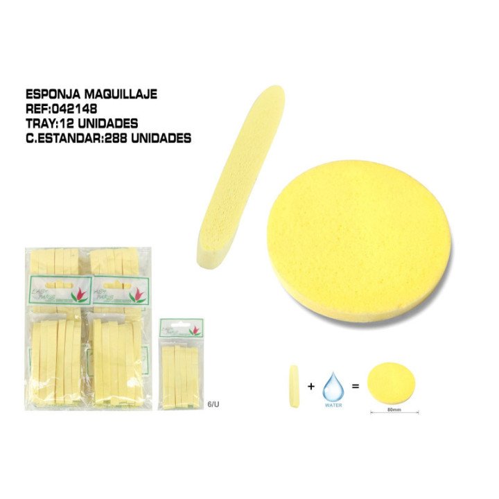 042148 : ESPONJA COMPRIMIDA DE MAQ.8CM 6U 12/B 288/C