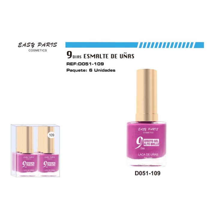 D051-109 : LACA DE UÑAS 9 DIAS MORADO 6/U 144/U