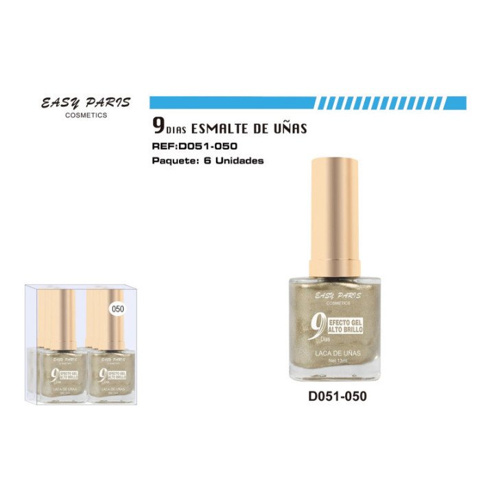 D051-050 : LACA DE UÑAS 9 DIAS BRONC 6/U 144/U