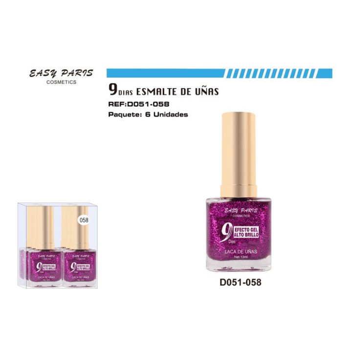 D051-058 : LACA DE UÑAS 9 DIAS 6/U 144/U