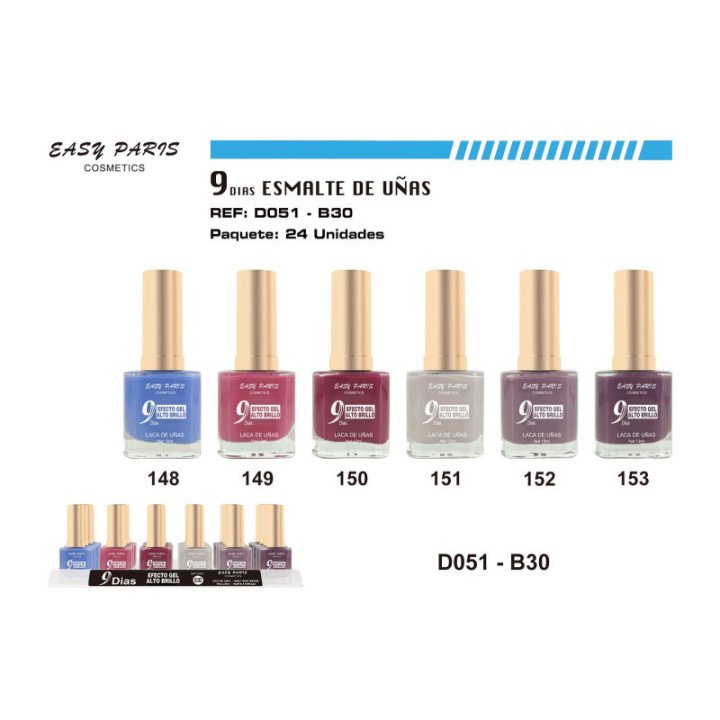 D051-B30 : LACA DE UÑAS 9 DIAS 24/U 288/U