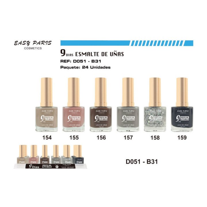 D051-B31 : LACA DE UÑAS 9 DIAS 24/U 288/U