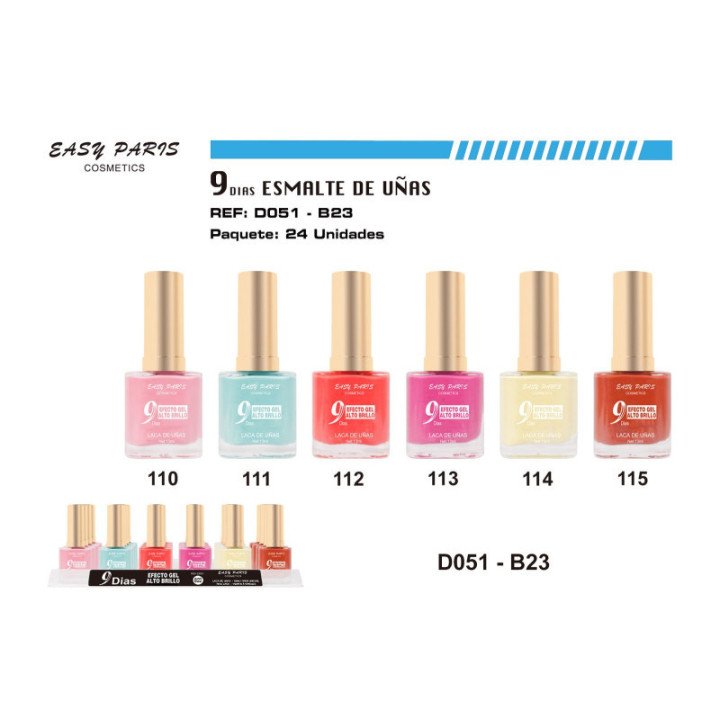 D051-B23 : LACA DE UÑAS 9 DIAS 24/U 288/U