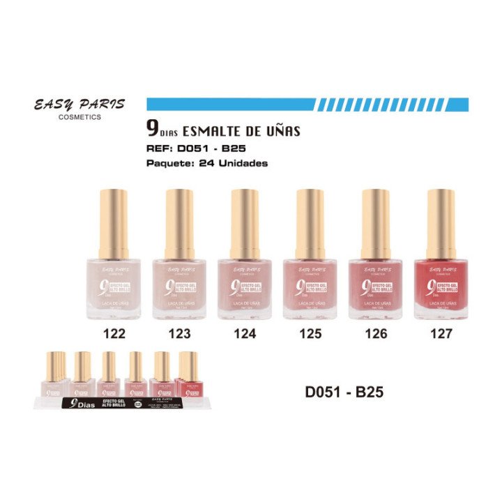 D051-B25 : LACA DE UÑAS 9 DIAS 24/U 288/U