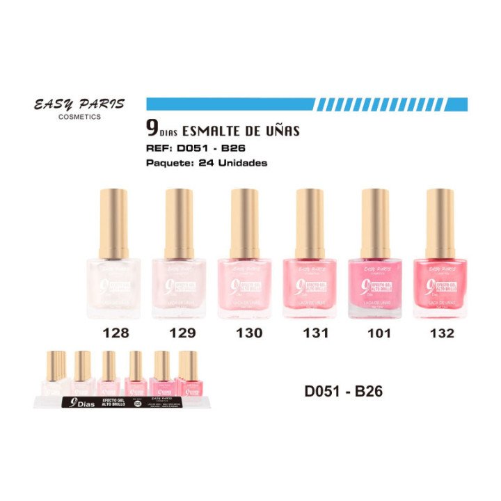 D051-B26 : LACA DE UÑAS 9 DIAS 24/U 288/U