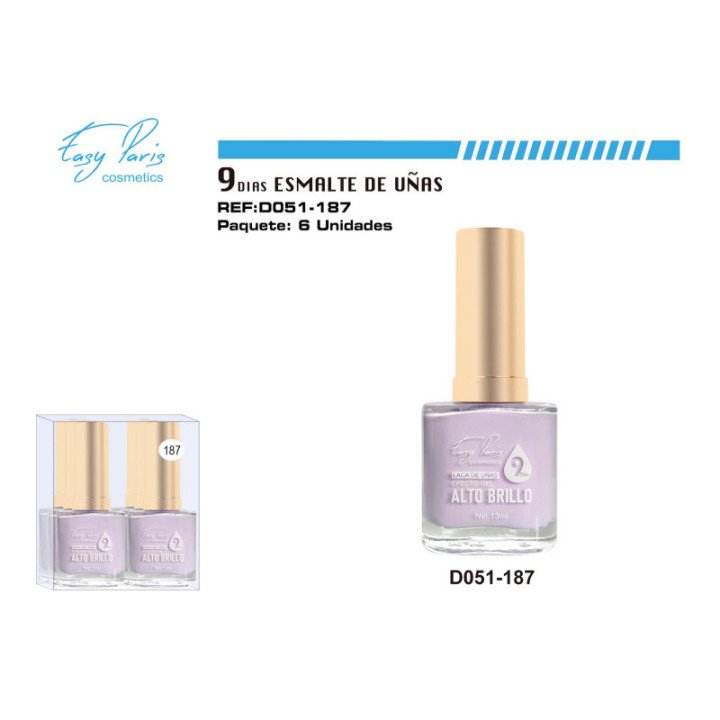 D051-187 : LACA DE UÑAS 9 DIAS 6/U 144/U