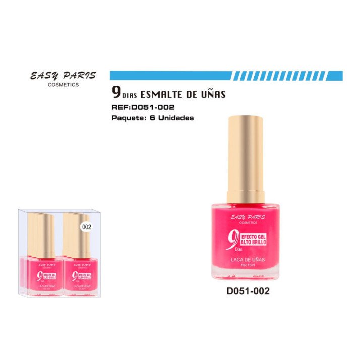 D051-002 : LACA DE UÑAS 9 DIAS PINK FLU.144/U