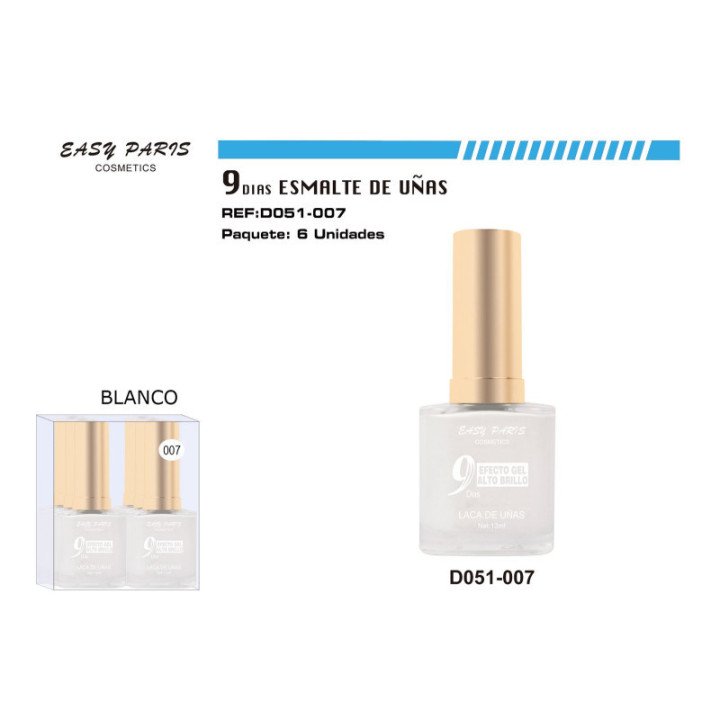 D051-007 : LACA DE UÑAS 9 DIAS BLANC 144/U
