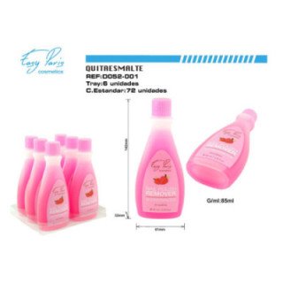 D052-001 : QUITAESMALTE AROMA FRESA S/ACETONA 85ML 6/U 72/U