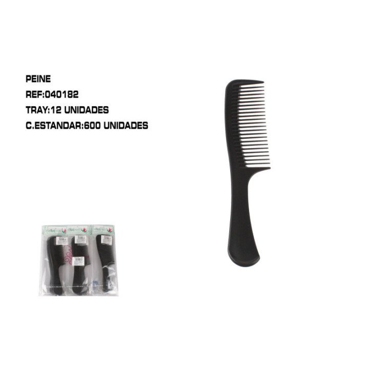 040182 : PEINE NEGRO C/MANGO 12/U 600/U