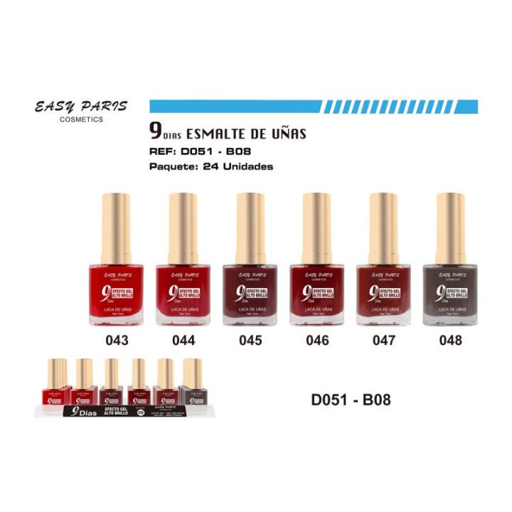 D051-B08 : LACA DE UÑAS 9 DIAS 24/U 288/U