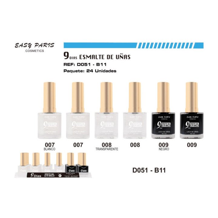 D051-B11 : LACA DE UÑAS 9 DIAS 24/U 288/U