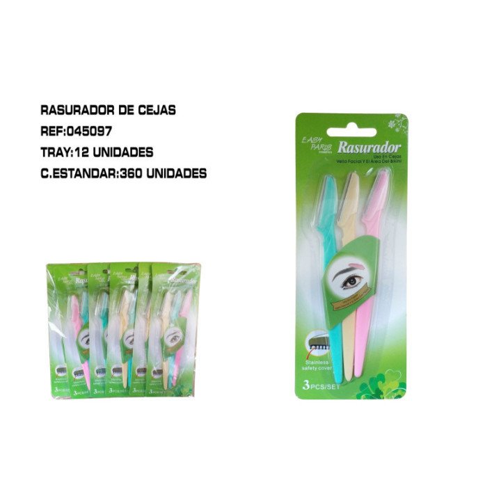045097 : RASURADOR DE CEJAS 3 PIEZAS 360/C
