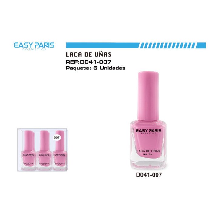 D041-007 : LACA DE UÑAS ROSA CHICLE 144/U