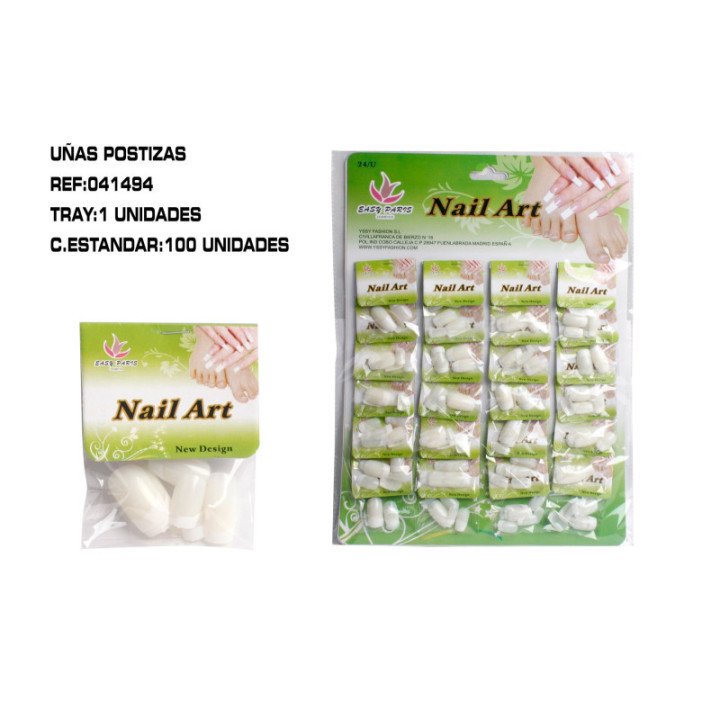 041494 : UÑAS POSTIZA FRANCESA NATURAL 24/U