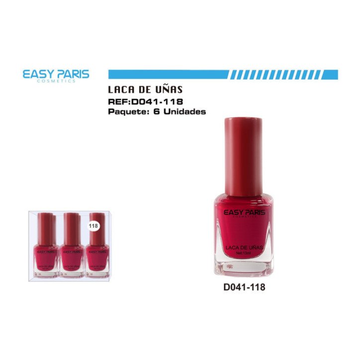 D041-118 : LACA DE UÑAS ROJO 144/C