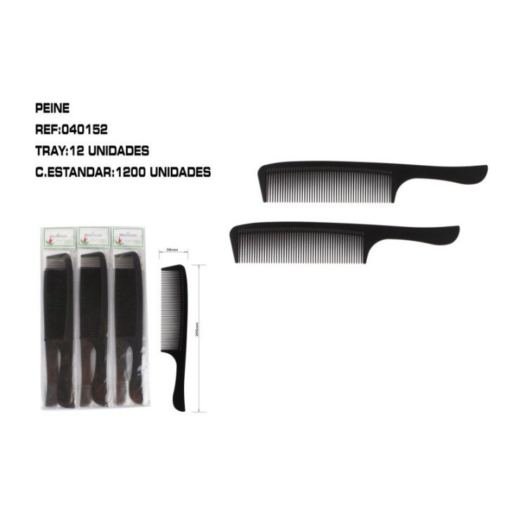 040152 : PEINE NEGRO CON MANGO 12/U