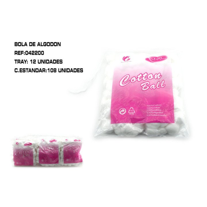 042200 : 100 BOLAS DE ALGODON 108U