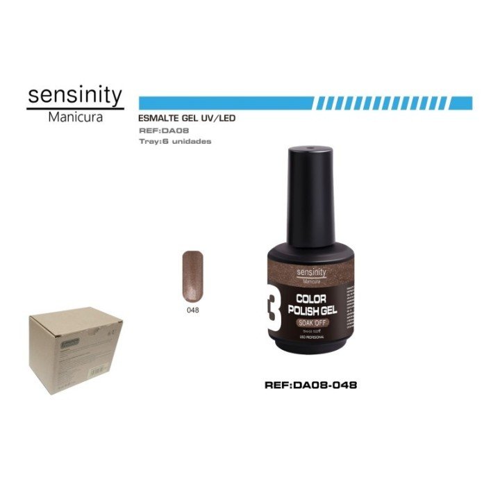 DA08-048 : ESMALTE GEL CAFE GLITTER UV/LED USO PROFESIONAL