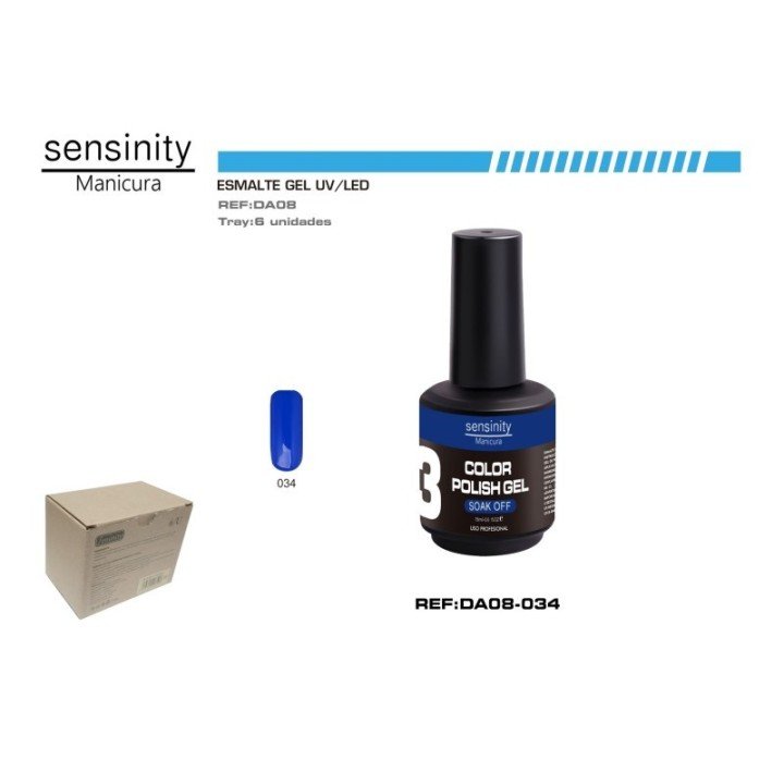 DA08-034 : ESMALTE GEL AZUL COBALTO UV/LED USO PROFESIONAL