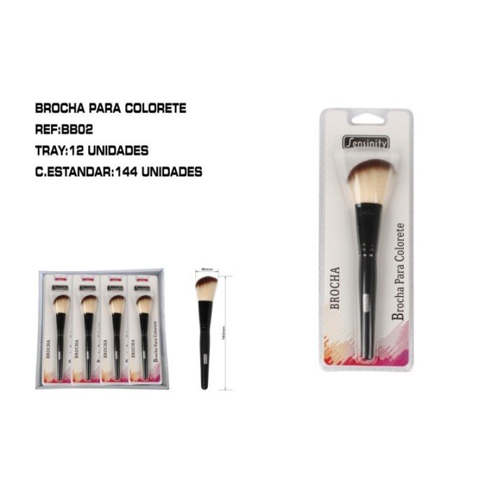 BB02 : BROCHA BISELADA MADERA PARA COLORETE 12/U 144/U