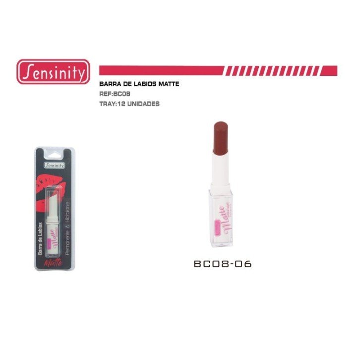 BC08-06 : BARRA DE LABIOS MATTE HIDRATANTE 12/U 144/U
