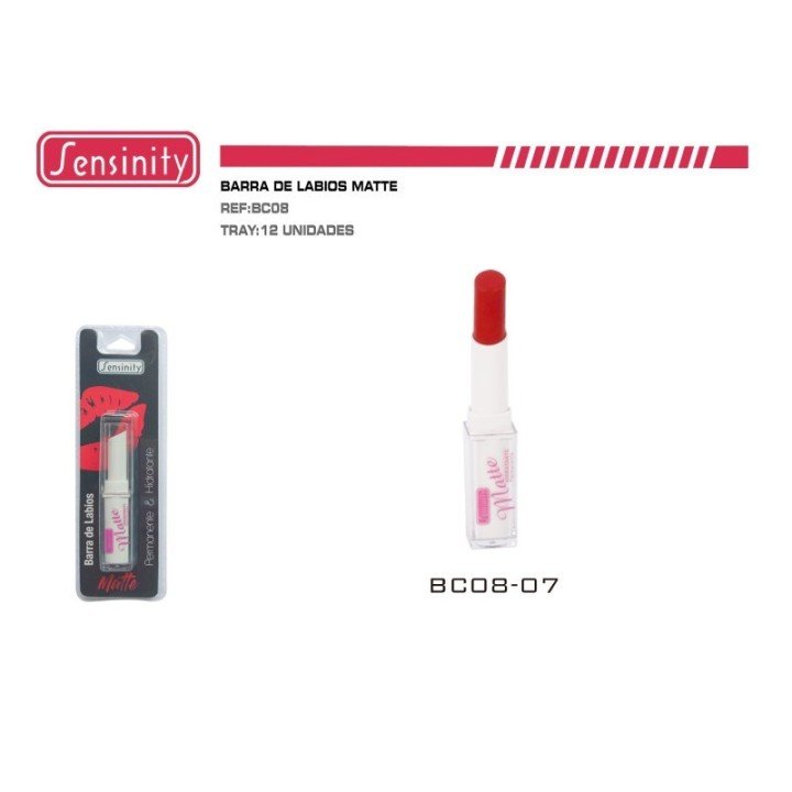 BC08-07 : BARRA DE LABIOS MATTE HIDRATANTE 12/U 144/U