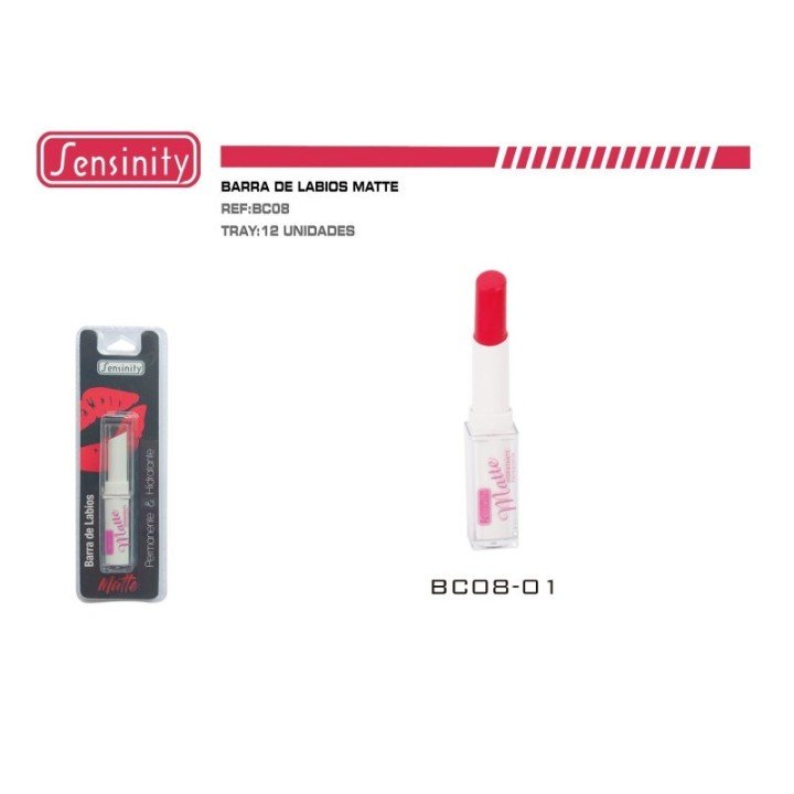 BC08-01 : BARRA DE LABIOS MATTE HIDRATANTE 12/U 144/U