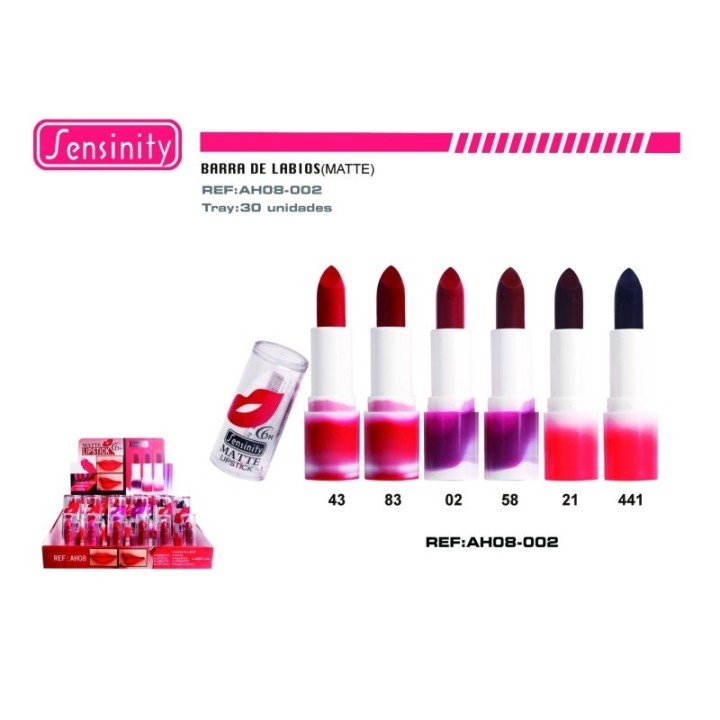 AH08-02 : B.LABIOS MATTE 6H C/TESTER SENSINITY 30/U 360/U